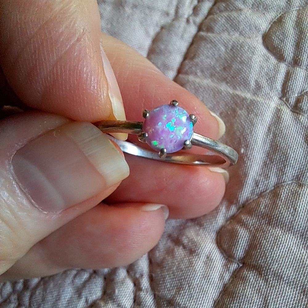 Elegant Sterling Silver Vivamacity Australian Fire Opal Ring Sz 7